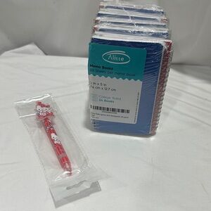 Alitte Blue and Red Memo Books with Hello Kitty Pen NWT